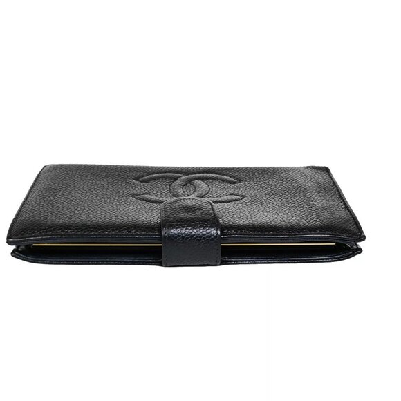 CHANEL CC Logo Long Bifold Wallet Purse Grained Calfskin Leather Black - Picture 5 of 15